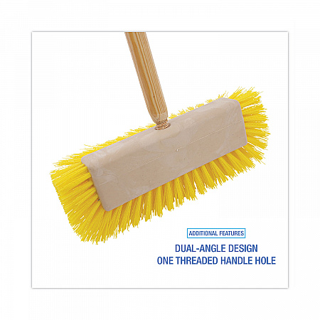 Dual-Surface Scrub Brush, Yellow Polypropylene Bristles, 10