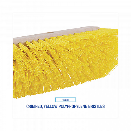 Dual-Surface Scrub Brush, Yellow Polypropylene Bristles, 10