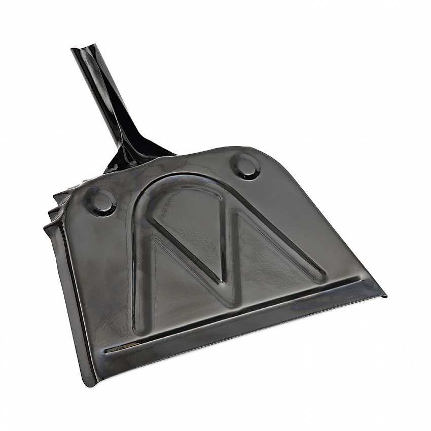 Metal Dust Pan, 12 x 14, 5" Handle, 20-Gauge Steel, Black (04212EA)