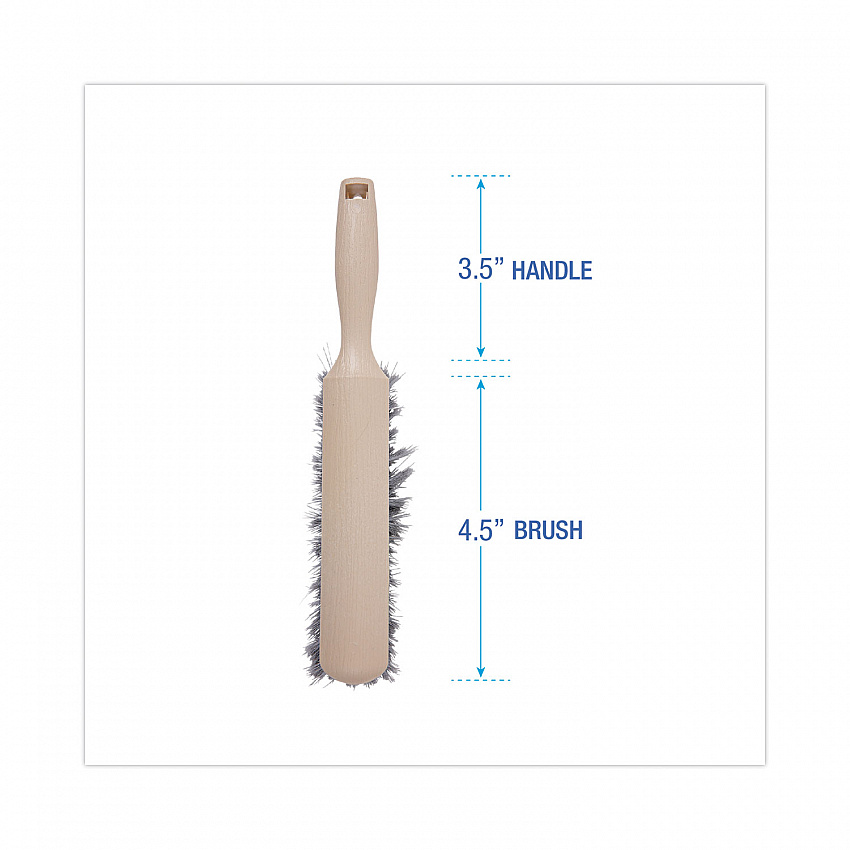 Counter Brush, Gray Flagged Polypropylene Bristles, 4.5" Brush, 3.5" Tan Plastic Handle (5408)