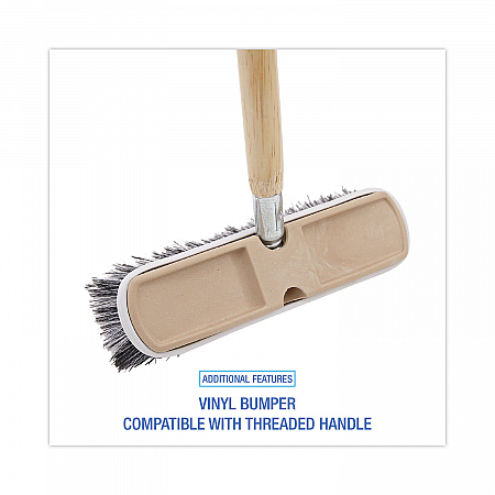 Polystyrene Vehicle Brush with Vinyl Bumper, Black/White Polystyrene Bristles, 10