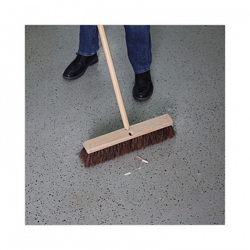 Floor Brush Head, 3.25" Natural Palmyra Fiber Bristles, 18" Brush (20118)