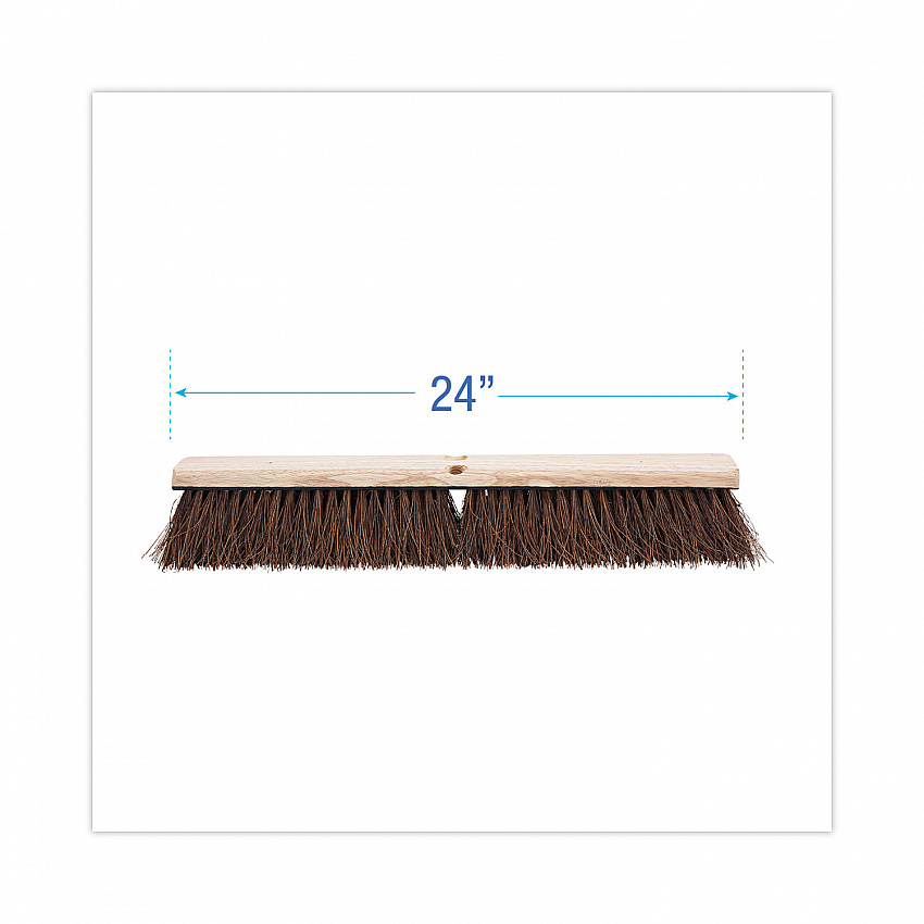 Floor Brush Head, 3.25" Natural Palmyra Fiber Bristles, 24" Brush (20124)