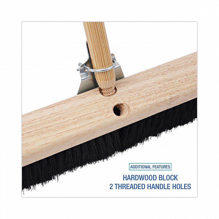 Floor Brush Head, 2.5" Black Tampico Fiber Bristles, 36" Brush (20236)