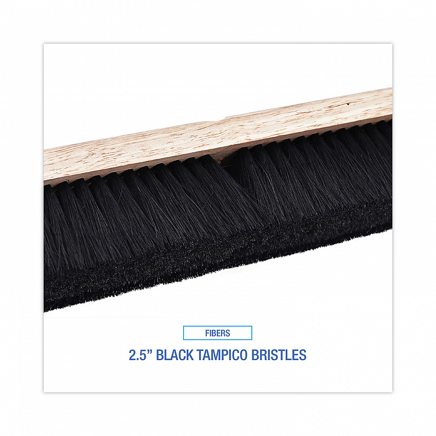 Floor Brush Head, 2.5" Black Tampico Fiber Bristles, 36" Brush (20236)