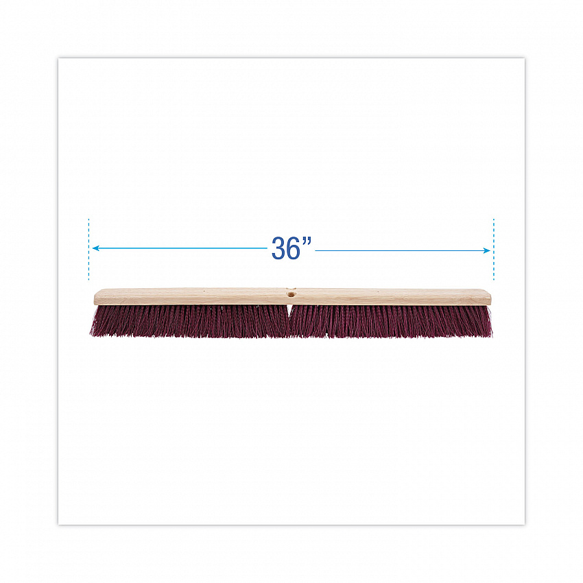 Floor Brush Head, 3.25" Maroon Stiff Polypropylene Bristles, 36" Brush (20336)