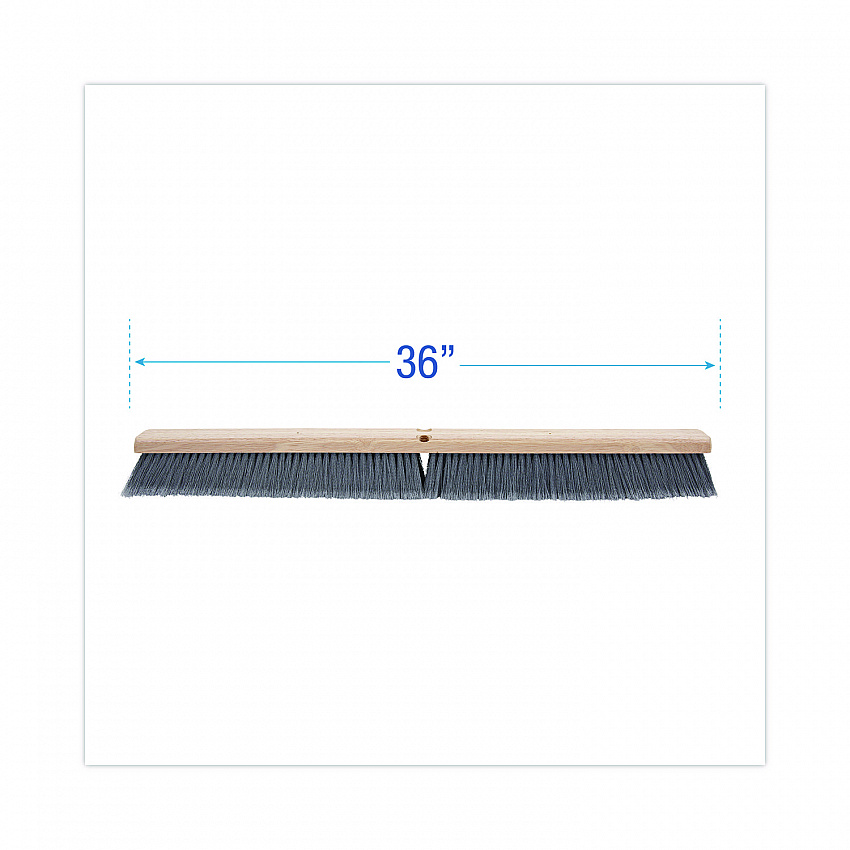 Floor Brush Head, 3" Gray Flagged Polypropylene Bristles, 36" Brush (20436)