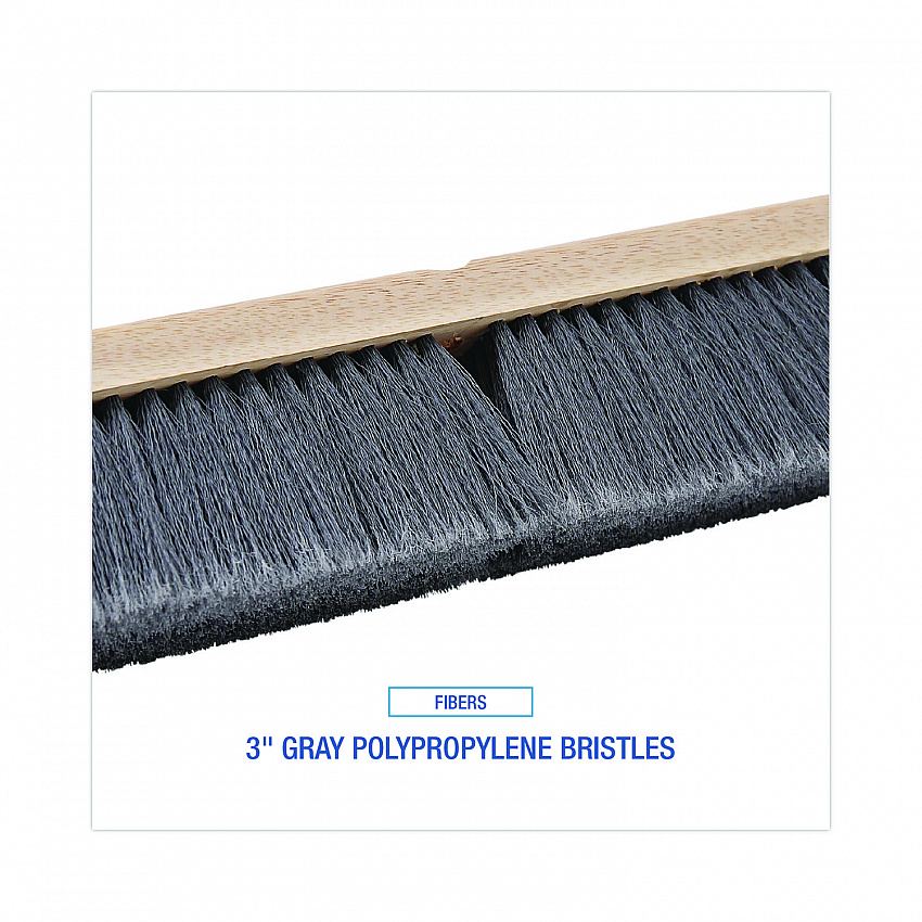 Floor Brush Head, 3" Gray Flagged Polypropylene Bristles, 36" Brush (20436)