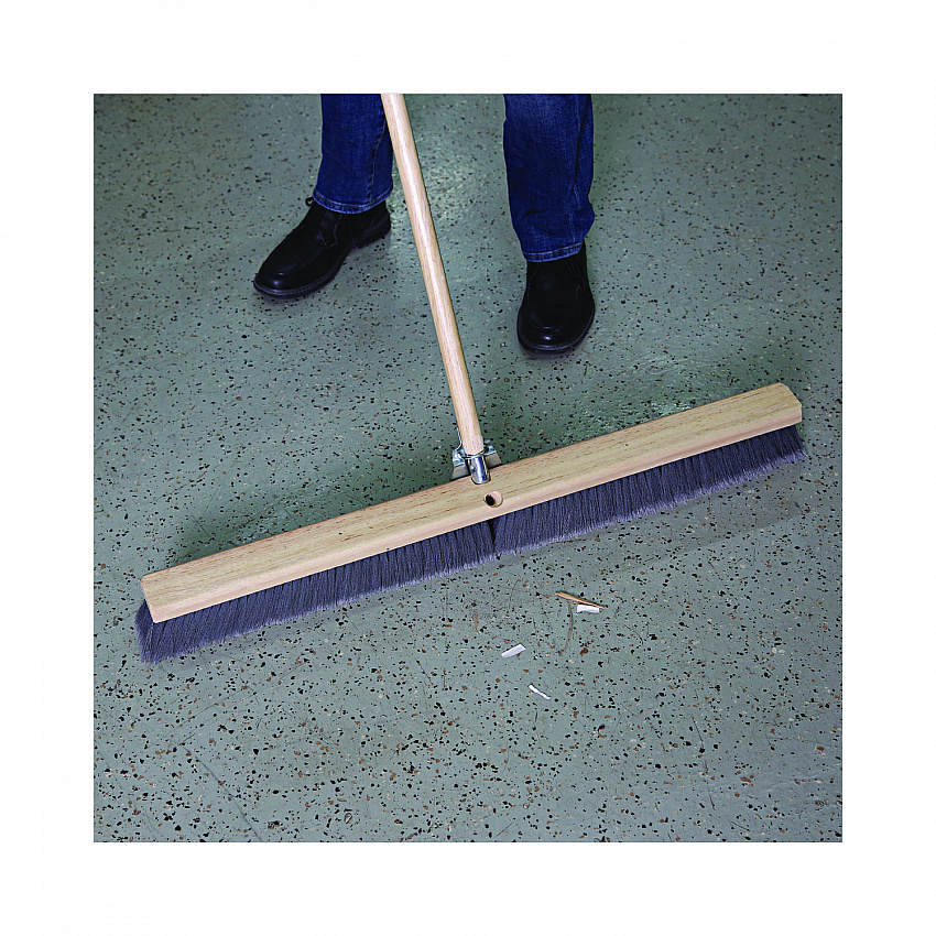 Floor Brush Head, 3" Gray Flagged Polypropylene Bristles, 36" Brush (20436)