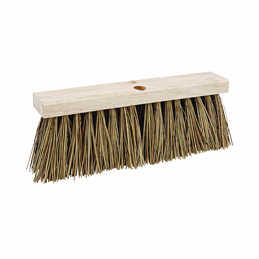 Street Broom Head, 6.25" Brown Palmyra Fiber Bristles, 16" Brush (71160)