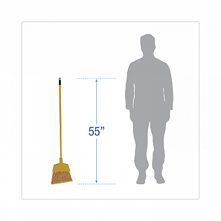 Corn Fiber Angled-Head Lobby Brooms, 55