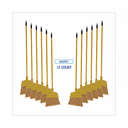 Corn Fiber Angled-Head Lobby Brooms, 55
