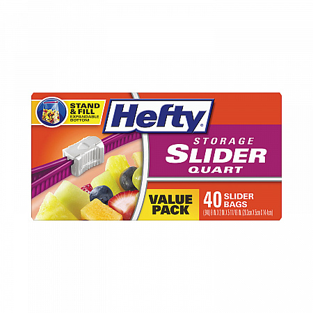 Slider Stand and Fill Food Storage Bags, Quart, 8