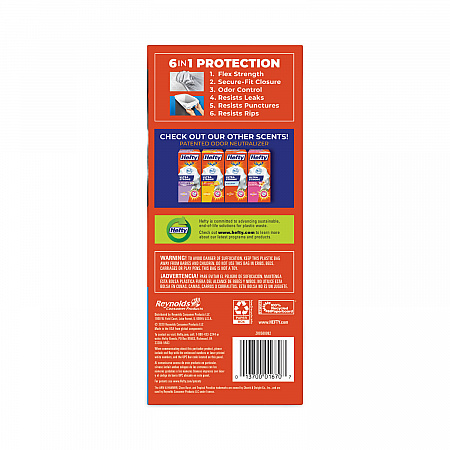 Ultra Strong Scented Tall Kitchen Bags, Drawstring, 13 gal, Clean Burst, 24.75