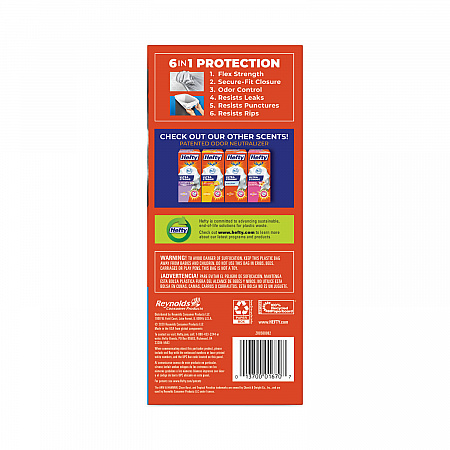 Extra Heavy-Duty Ultra Strong Scented Tall Kitchen Bags, Drawstring, 13 gal, Clean Burst, 23.75