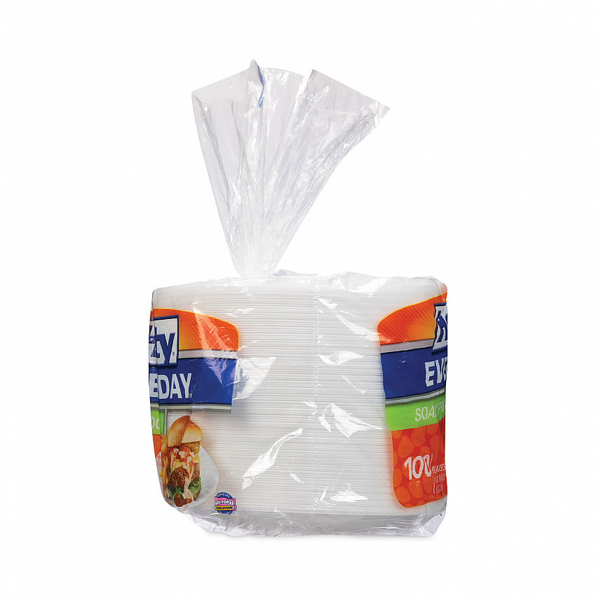 Soak Proof Tableware, Plate, Foam, 8.88" dia, White, 100/Pack, 6 Packs/Carton (D28100CT)