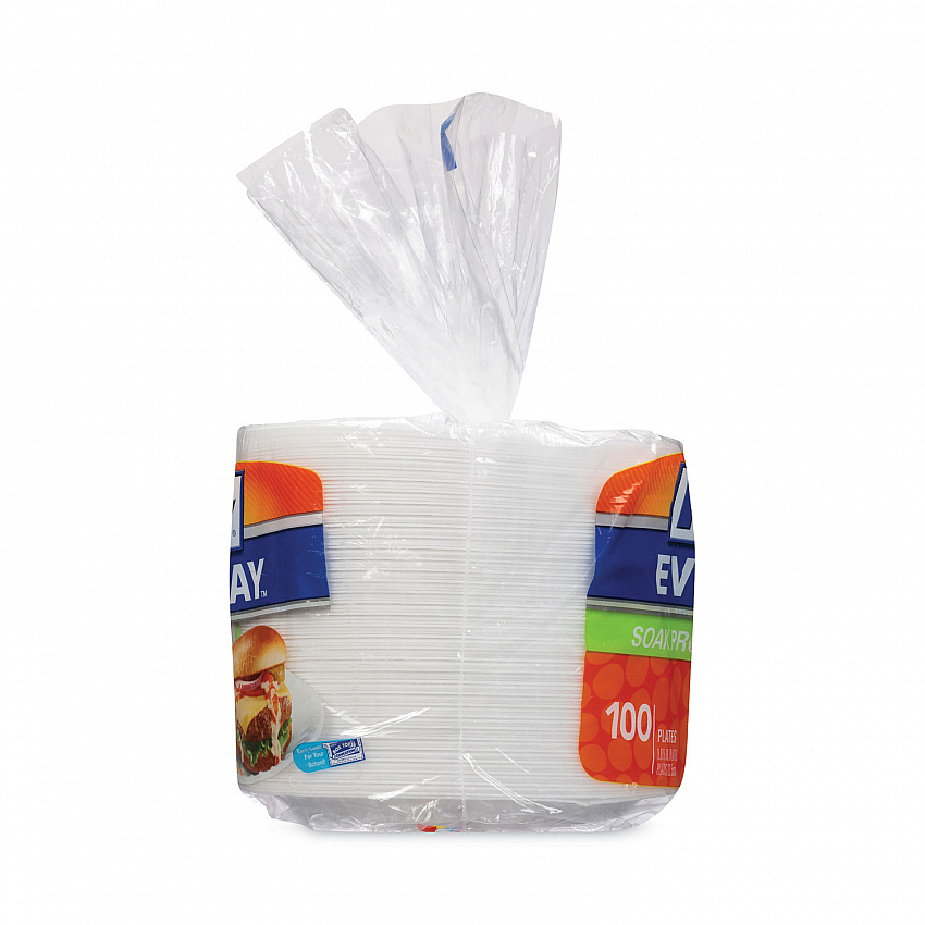 Soak Proof Tableware, Plate, Foam, 8.88" dia, White, 100/Pack, 6 Packs/Carton (D28100CT)
