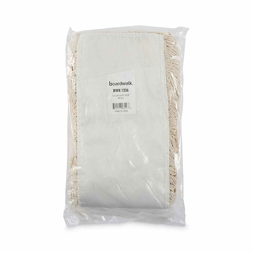 Industrial Dust Mop Head, Washable, Hygrade Cotton, 36 x 5, White (1336)
