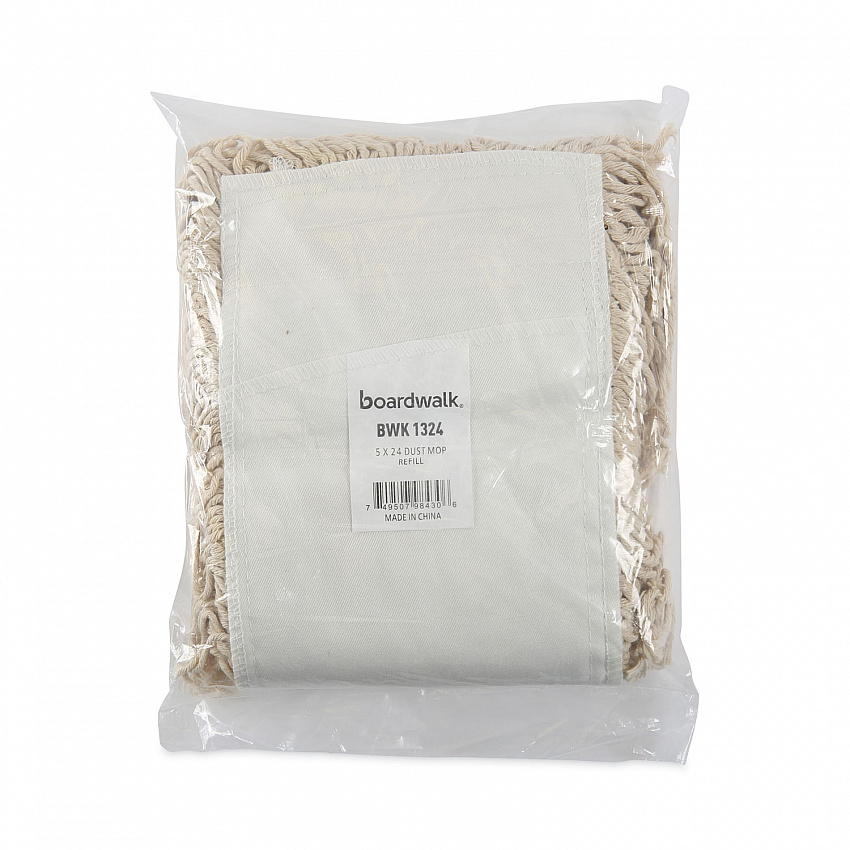 Industrial Dust Mop Head, Hygrade Cotton, 24 x 5, White (1324)