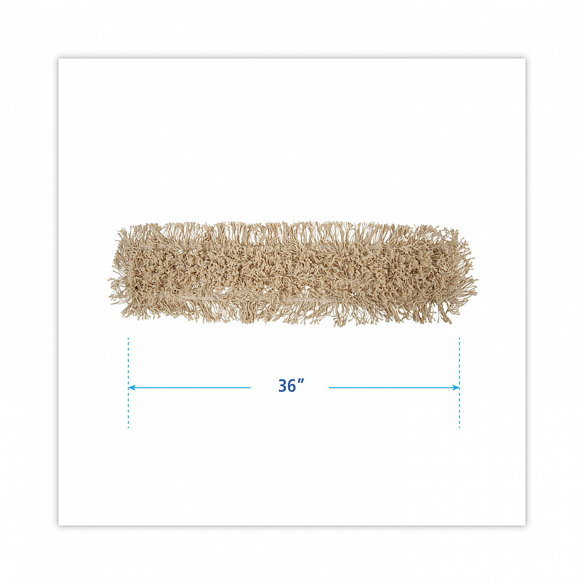Industrial Dust Mop Head, Washable, Hygrade Cotton, 36 x 5, White (1336)