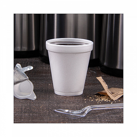 Foam Drink Cups, 8 oz, White, 25/Pack (8J8BG)