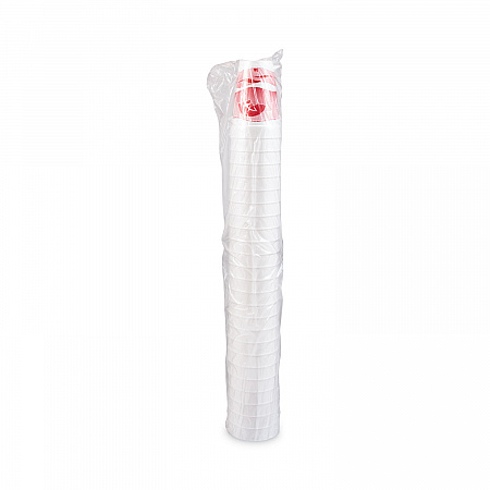 Horizon Hot/Cold Foam Drinking Cups, 16 oz, White/Cranberry, 25/Bag, 40 Bags/Carton (16J16H)