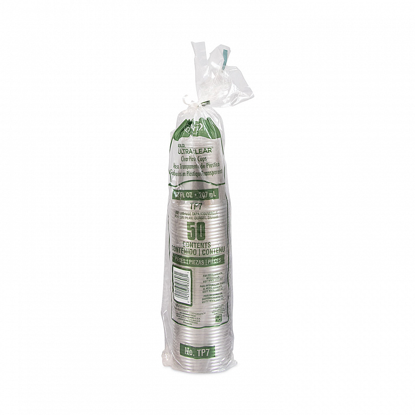 Ultra Clear Cups, 7 oz, Plastic, 50/Bag, 20 Bags/Carton (TP7)