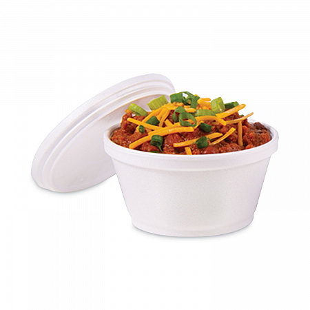 Foam Container, Extra Squat, 8 oz, White, 1,000/Carton (8SJ20)