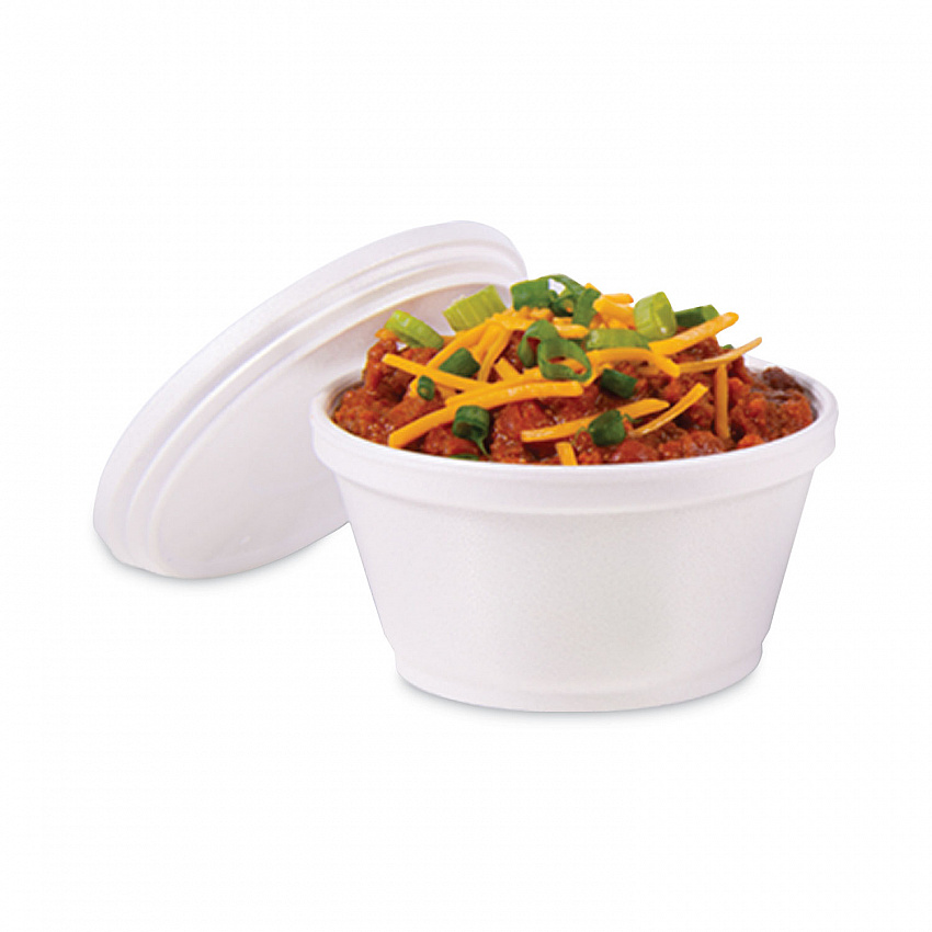 Foam Container, Extra Squat, 8 oz, White, 1,000/Carton (8SJ20)