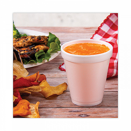 Foam Drink Cups, 8 oz, White, 25/Pack (8J8BG)