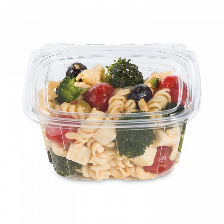 ClearPac SafeSeal Tamper-Resistant/Evident Containers, Flat Lid, 16 oz, Clear, Plastic, 100/Bag, 2 Bags/Carton (CH16DEF)