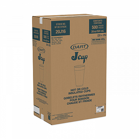 Horizon Hot/Cold Foam Drinking Cups, 20 oz, White/Blueberry, 25/Bag, 20 Bags/Carton (20J16H)