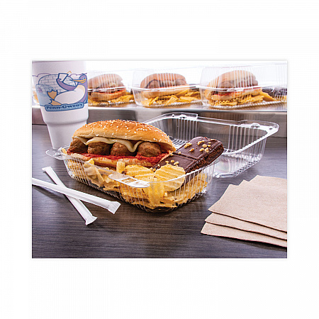 StayLock Clear Hinged Lid Containers, 5.4 x 9 x 3.5, Clear, Plastic, 250/Carton (C35UT1)