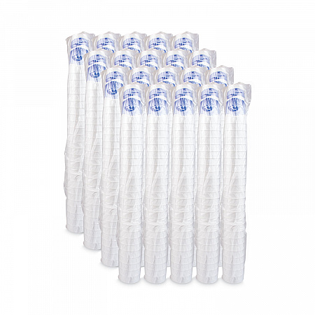 Horizon Hot/Cold Foam Drinking Cups, 20 oz, White/Blueberry, 25/Bag, 20 Bags/Carton (20J16H)