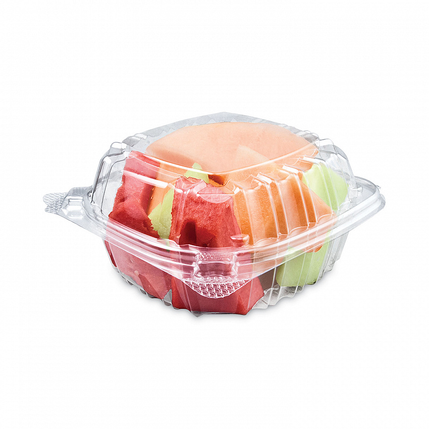 ClearSeal Hinged-Lid Plastic Containers, Sandwich Container, 13.8 oz, 5.4 x 5.3 x 2.6, Clear, Plastic, 500/Carton (C53PST1)