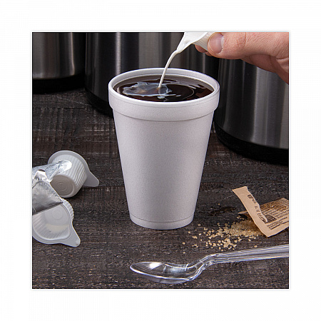 Foam Drink Cups, 12 oz, White, 25/Pack (12J12BG)