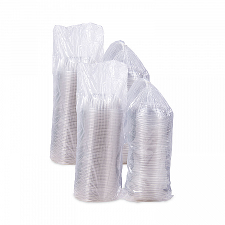 PresentaBowls Bowl/Lid Combo-Paks, 32 oz, Clear, Plastic, 63/Pack, 4 Pack/Carton (C32BCD)