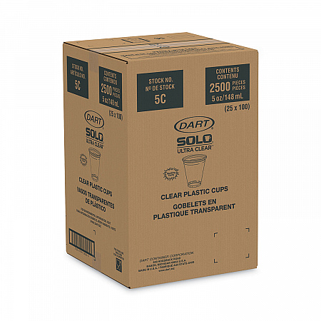 Ultra Clear Cups, 5 oz, Plastic, 100/Bag, 25 Bags/Carton (5C)