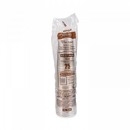Ultra Clear PETE Cold Cups, 32 oz, Plastic, Clear, 300/Carton (TC32)
