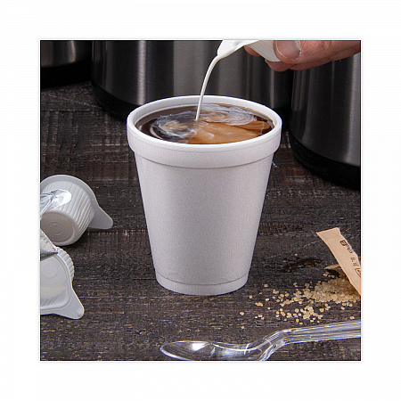 Foam Drink Cups, 8 oz, White, 25/Pack (8J8BG)