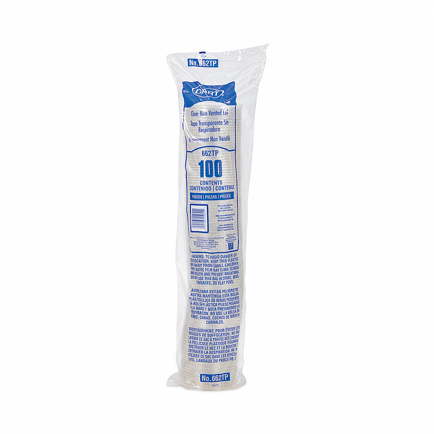Non-Vented Cup Lids, Fits 9 oz to 22 oz Cold Cups, Plastic, Clear, 1,000/Carton (662TP)