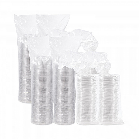 PresentaBowls Bowl/Lid Combo-Paks, Dome Lid, 16 oz, Clear, Plastic, 63/Pack, 4 Packs/Carton (C16BCD)