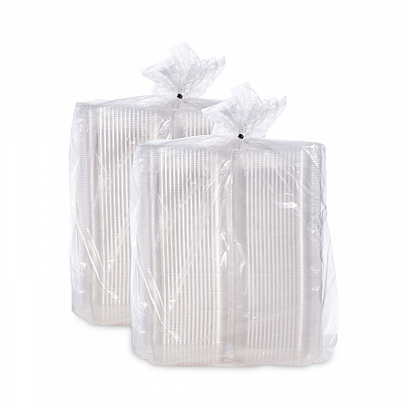 StayLock Clear Hinged Lid Containers, 6.5 x 6.1 x 3, Clear, Plastic, 125/Pack, 4 Packs/Carton (C25UT1)