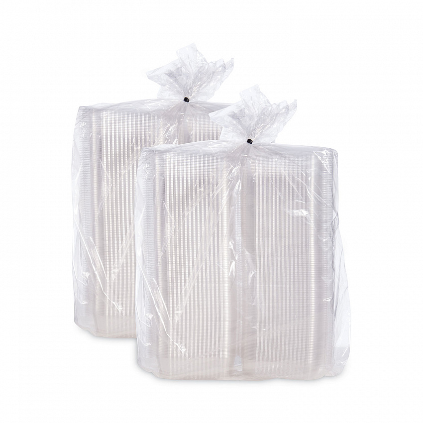 StayLock Clear Hinged Lid Containers, 6.5 x 6.1 x 3, Clear, Plastic, 125/Pack, 4 Packs/Carton (C25UT1)
