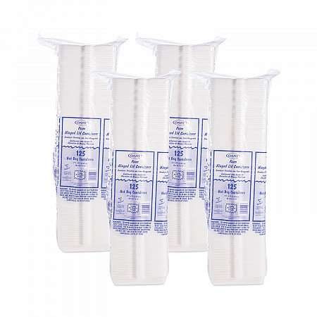 Foam Hinged Lid Container, Hot Dog Container, 3.8 x 7.1 x 2.3, White, 125/Bag, 4 Bags/Carton (72HT1)
