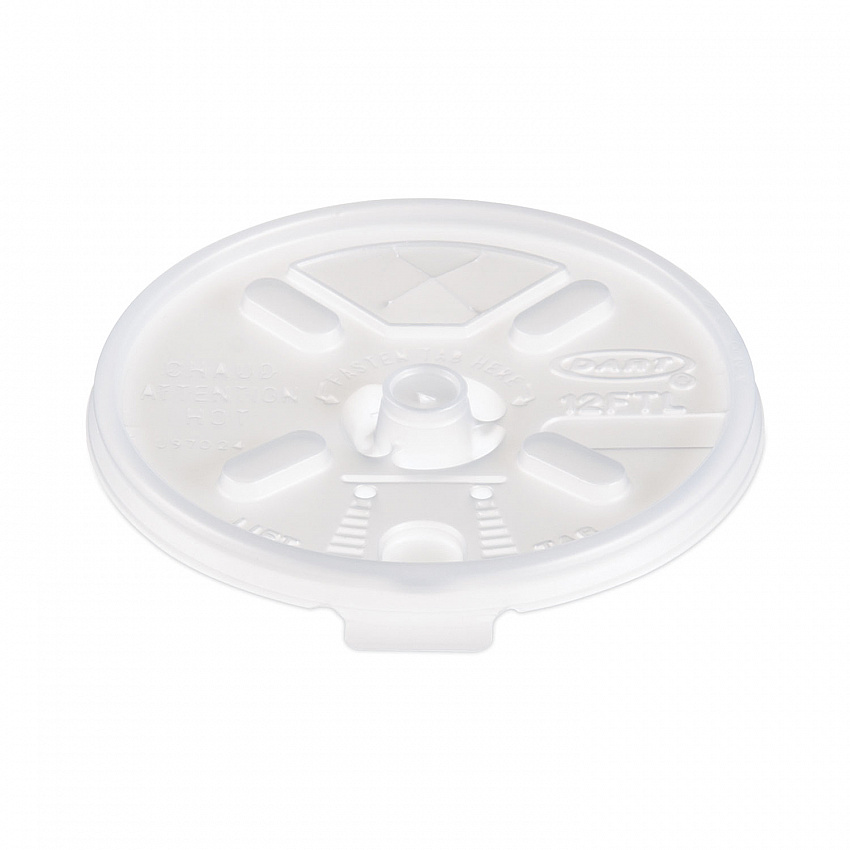 Lift n' Lock Plastic Hot Cup Lids, With Straw Slot, Fits 10 oz to 14 oz Hot Cups, Translucent, 100/Sleeve, 10 Sleeves/Carton (12FTLS)