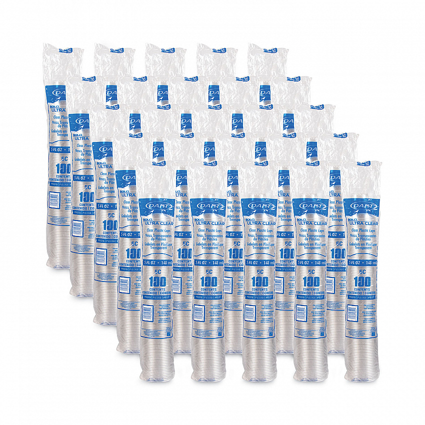 Ultra Clear Cups, 5 oz, Plastic, 100/Bag, 25 Bags/Carton (5C)