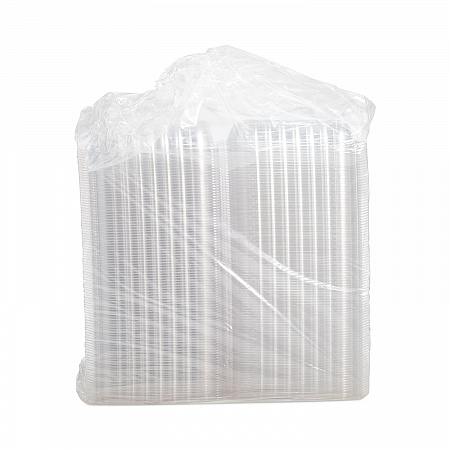 ClearSeal Hinged-Lid Plastic Containers, 9.3 x 8.8 x 3, Clear, Plastic, 100/Bag, 2 Bags/Carton (C95PST1)