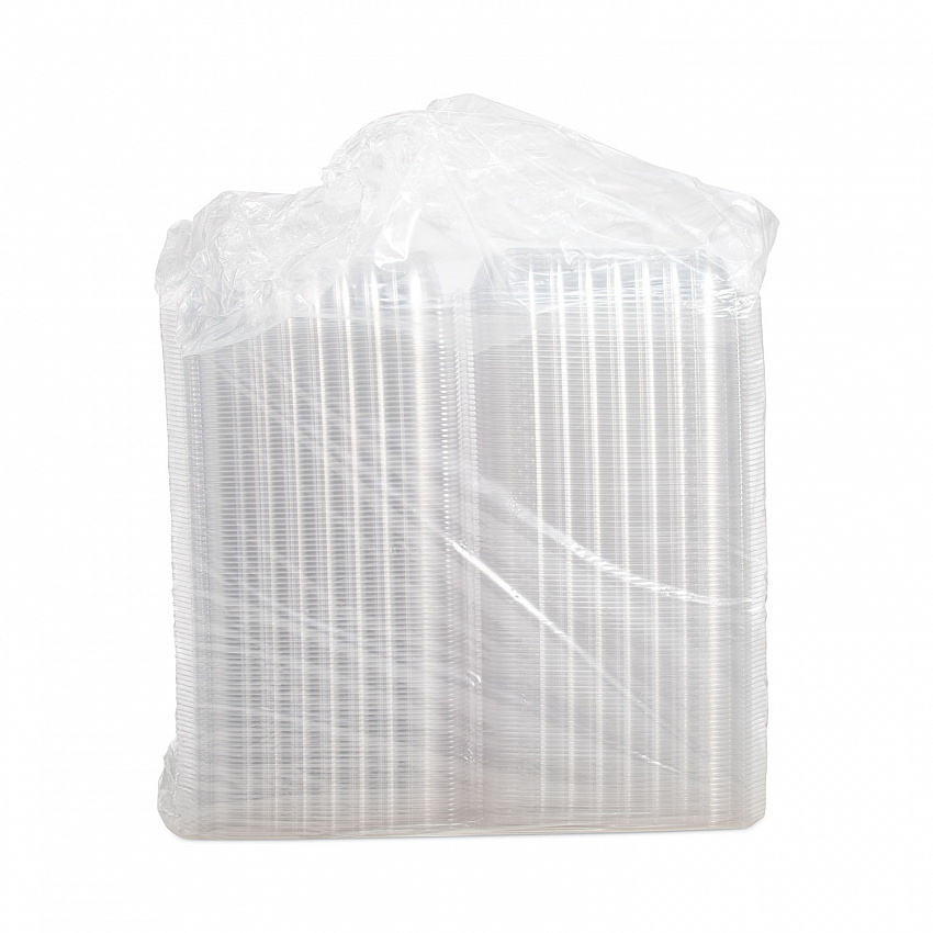 ClearSeal Hinged-Lid Plastic Containers, 9.3 x 8.8 x 3, Clear, Plastic, 100/Bag, 2 Bags/Carton (C95PST1)