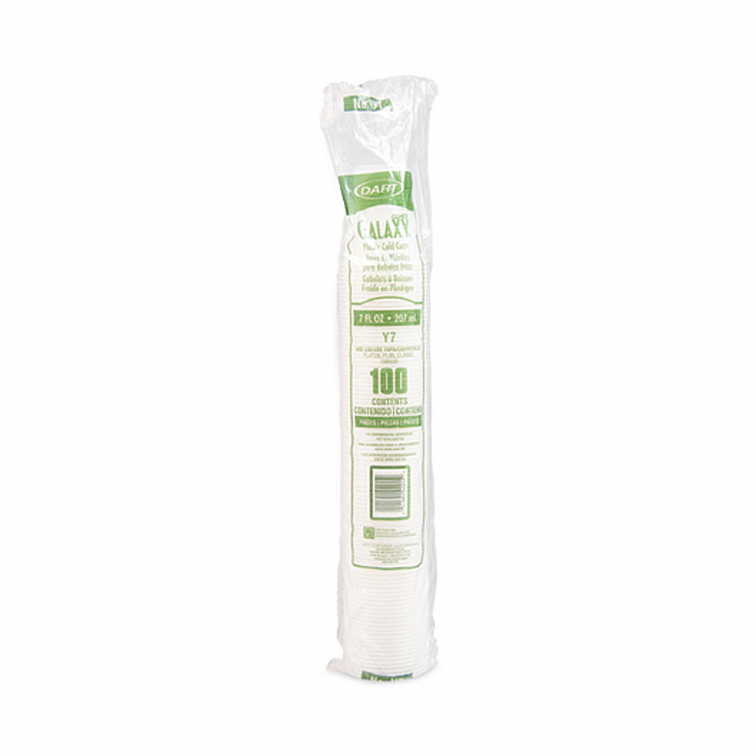 High-Impact Polystyrene Cold Cups, 7 oz, Plastic, Translucent, 100/Sleeve, 25 Sleeves/Carton (Y7)